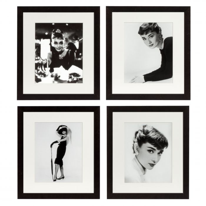 Set 4 obrazov Audrey Hepburn